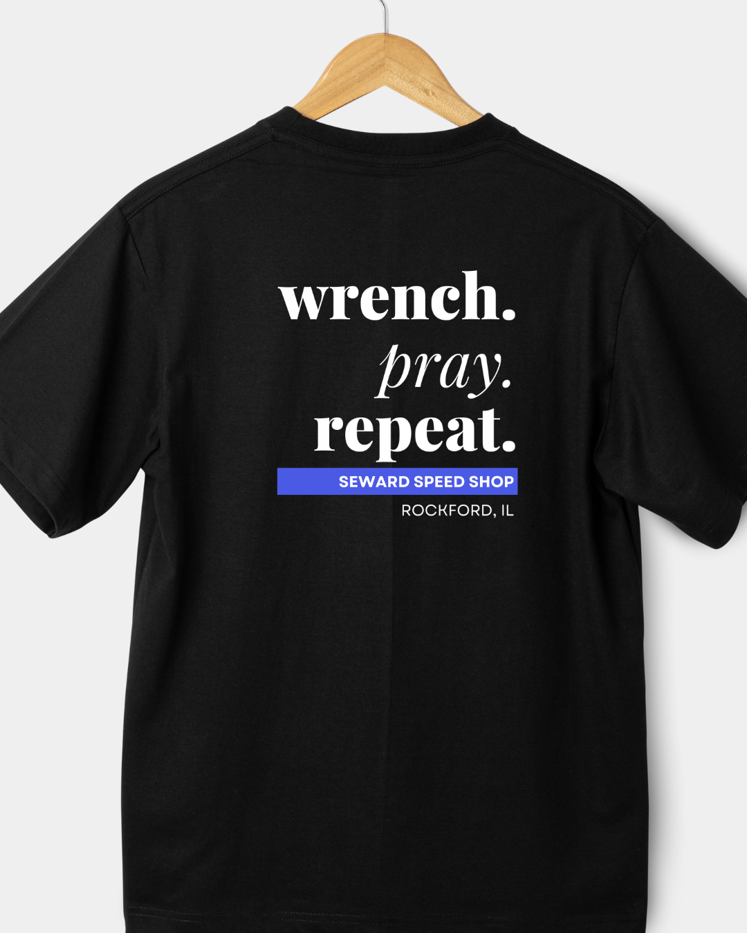 AIR COOLED COLLECTION | WRENCH. PRAY. REPEAT. TEE — SEWARD SPEED SHOP