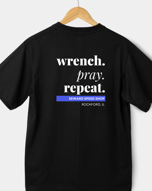 AIR COOLED COLLECTION | WRENCH. PRAY. REPEAT. TEE — SEWARD SPEED SHOP
