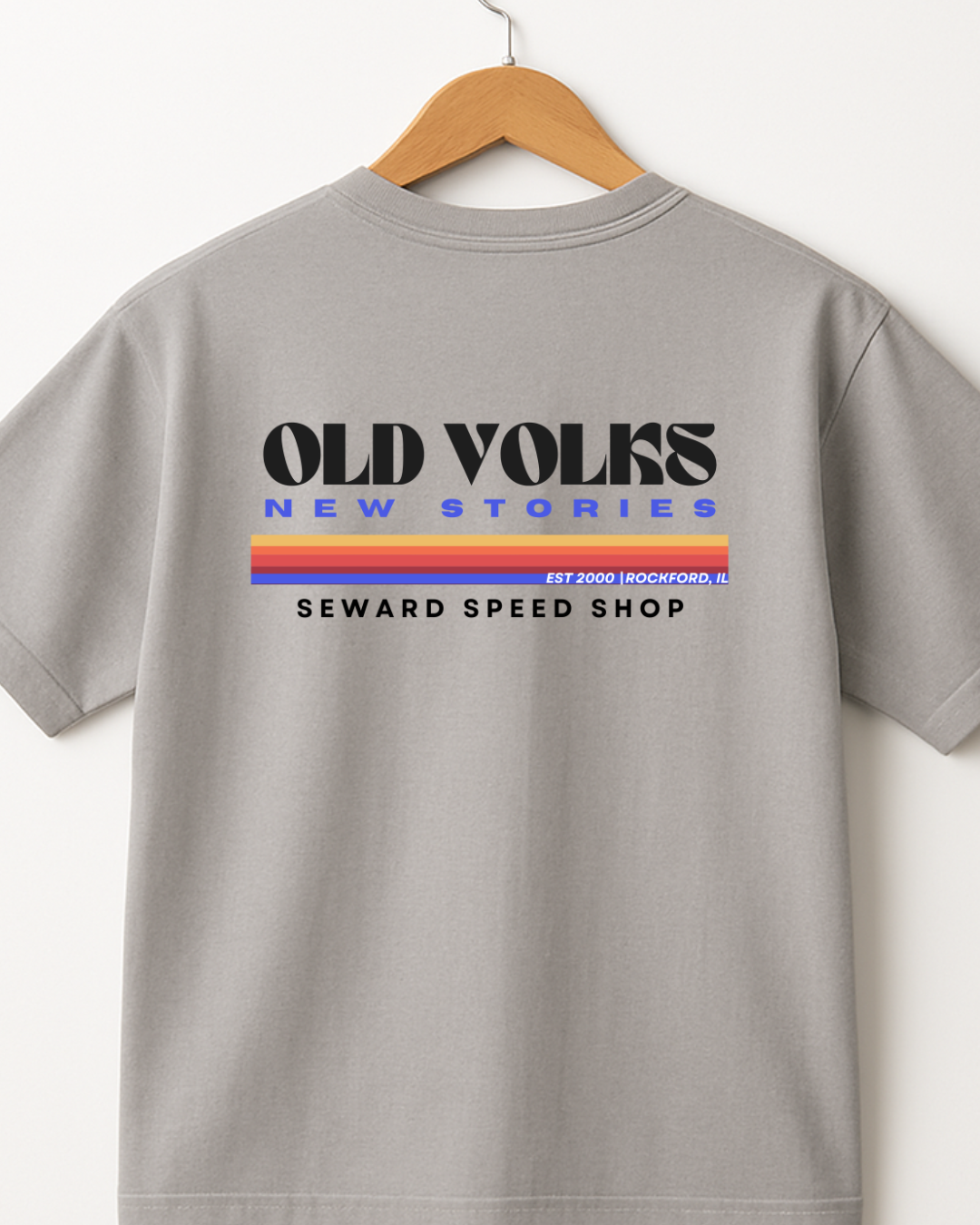 VINTAGE COLLECTION |OLD VOLKS — NEW STORIES TEE — SEWARD SPEED SHOP